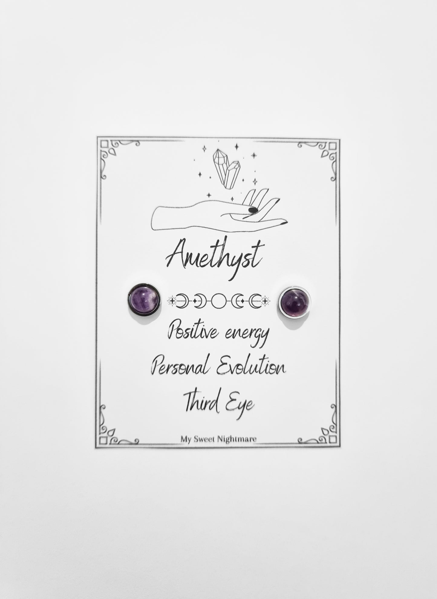 Orecchini con cristalli naturali e acciaio inox