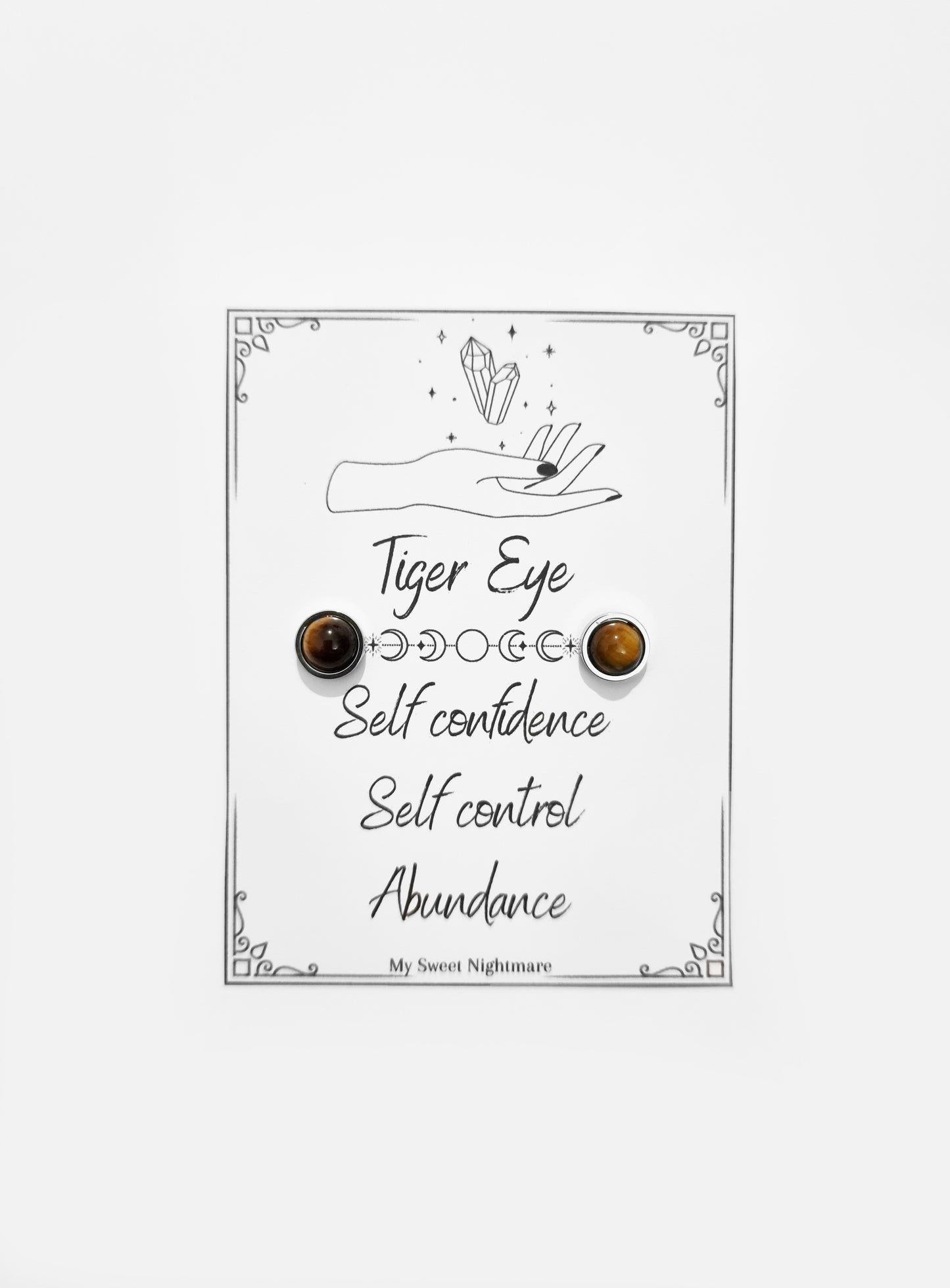 Orecchini con cristalli naturali e acciaio inox