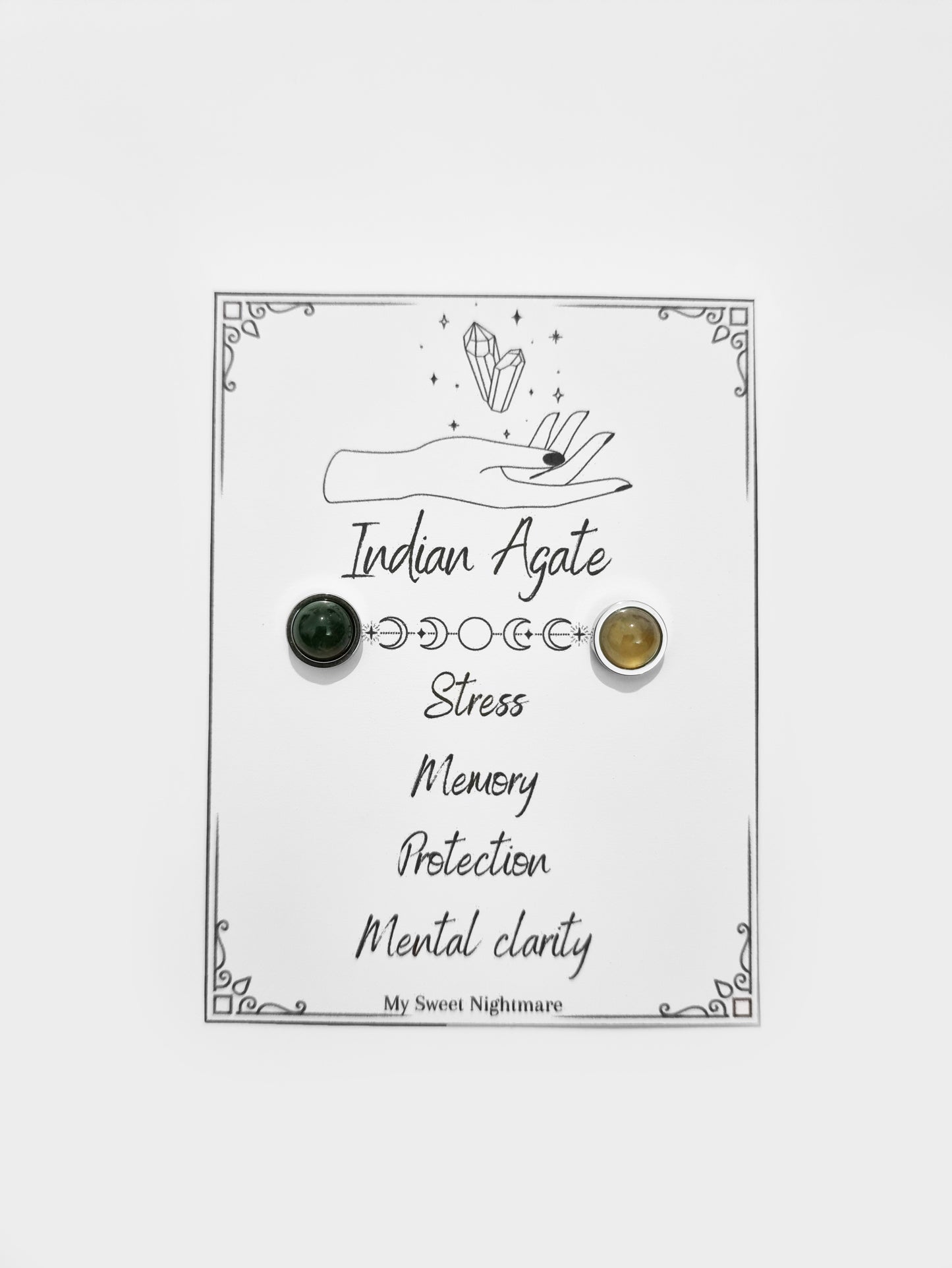 Orecchini con cristalli naturali e acciaio inox