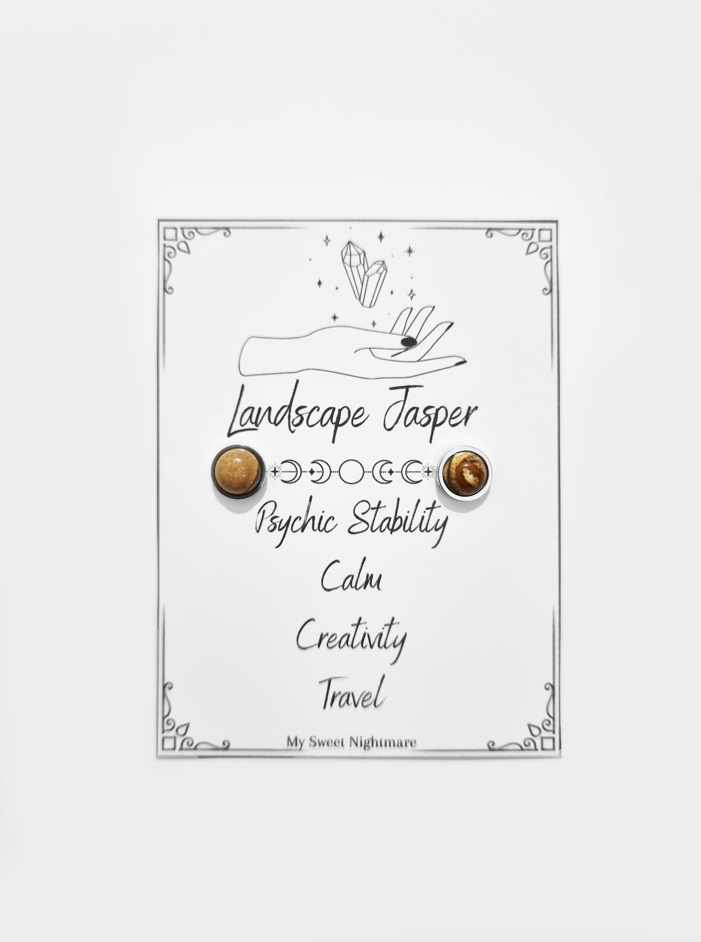 Orecchini con cristalli naturali e acciaio inox