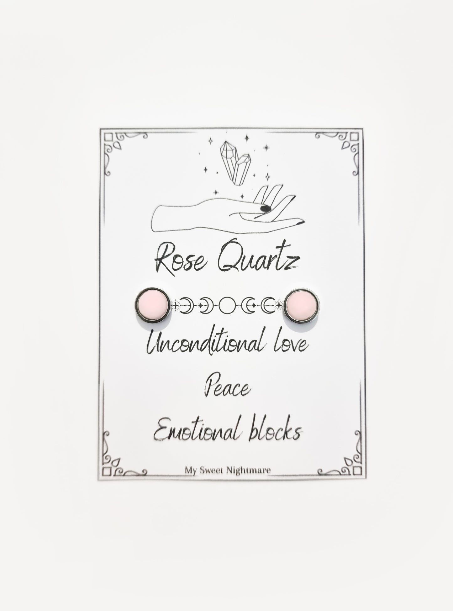 Orecchini con cristalli naturali e acciaio inox